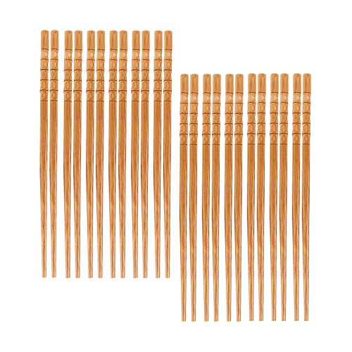 10 Pairs Natural Bamboo Chopsticks 8.8 Inches Reusable Chopsticks