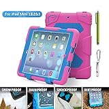 ACEGUARDER iPad mini 1&2&3 Case Snowproof Dirtproof Shockproof Scratchproof Protecitve Cover Case with Stand & Built-in Screen Protector (Ice/Rose)