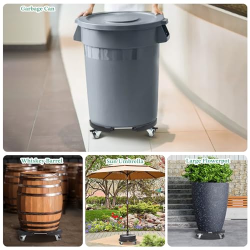 W B D WEIBIDA Adjustable Wheeled Plant Holder Diameter 40-54 cm, Rolling Tray 200 kg Capacity Flowerpot Holder for Indoor and Outdoor Plants, Parasol Base, Bin, Black