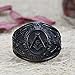 Mens Black Plated Stainless Steel Mason Masonic Freemason Ring Band Size,11