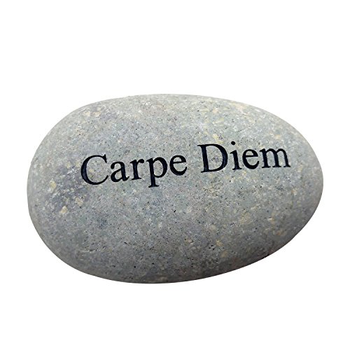 Carpe Diem Engraved Stone Pebble River Rock Stone