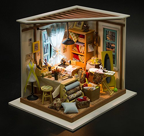 wooden miniature dollhouse