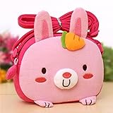 Cafurty Super Cute 3D Rabbit Design Children Cartoon Messenger Bag Kids Shoulder Bag Crossbody Handbag - Pink