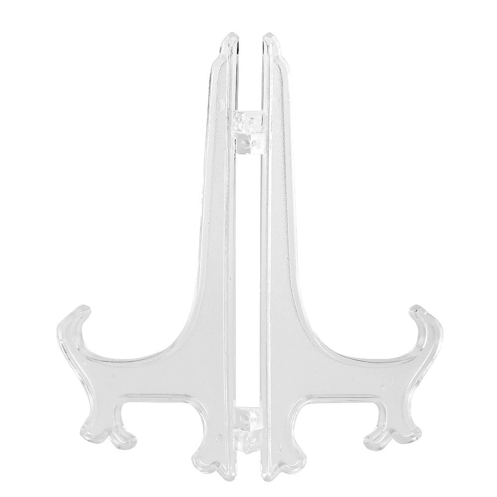 10pcs Folding Plastic Plate Holders Easels or Stand Dish Picture Frame Decorative Display Stand Rack for Weddings, Home Decoration, Birthdays, Tables(20cm)