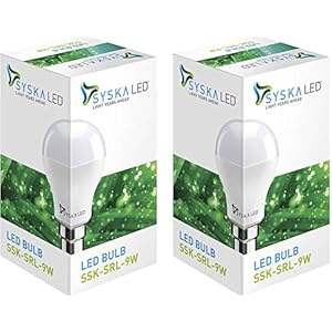 SYSKA B22D LED Bulb SSK-SRL – 9W, Pack of 2 (Cool Day Light)