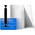 VViViD Clear Paint Protection Bulk Vinyl Wrap Film 8 Inch Roll Including 3M Squeegee and Black Felt Applicator (8 Inch x 60 Inch)