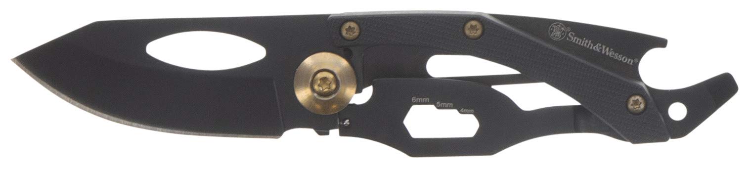 Photo 1 of Smith & Wesson Multi-Tool 5.5in Stainless Steel Folding Knife with 2in Drop Point Blade and S.S. Handle for Outdoor, Tactical, Survival and EDC