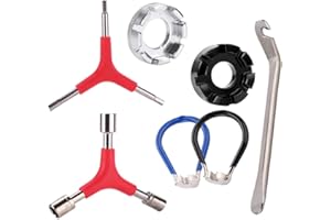 Wanfoou Bicycle Spoke Wrench Bike Spoke Tool Portable Bicycle Spoke Tool Kit with 1 Piece Tire Lever Bike Rim Correct Kit Cyc