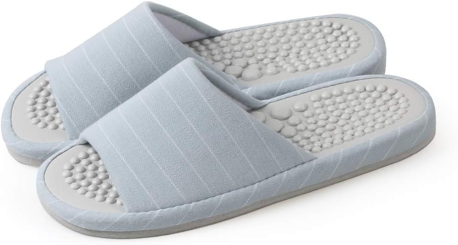 Women's Soft Indoor Slippers Open Toe Memory Foam Slip on Home Shoes House Slippers