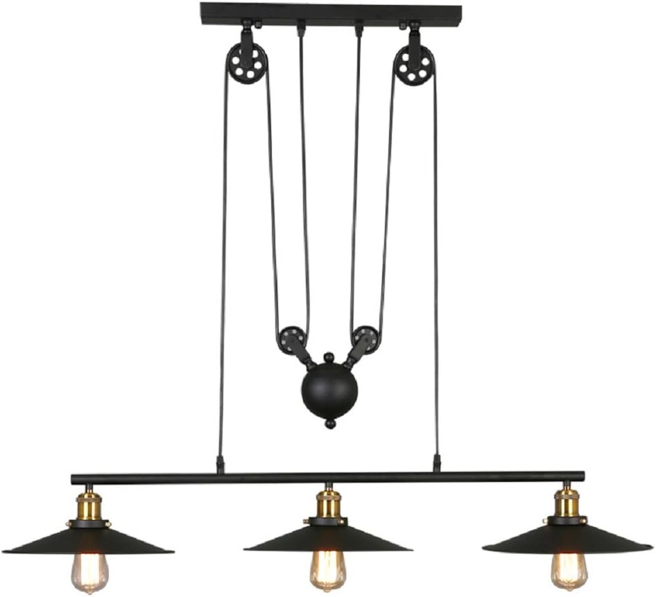 Generic Retractable Hanging Light Vintage Loft Industrial Pendant Lights Adjustable Wire Lamps [Energy Class A++]