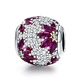 BAMOER 925 Sterling Silver Spring CZ Solid Bead Charm Fits Bracelet and Necklace