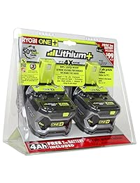 Ryobi P122 4AH One + Baterías de ión litio de gran capacidad Herramientas eléctricas (paquete de 2 baterías P108)