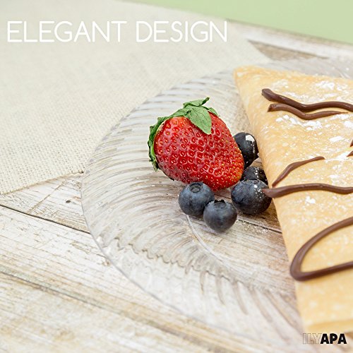 image for Ilyapa 50 Premium Clear Plastic Plates for Dinner Party or Wedding - 6