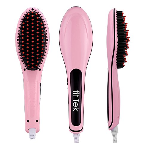 Hair Straightening Brush - Portable Hair Straightener with Ceramic LCD Digital Electric Display for Fast Natural Straight Hair Styling, Zero Damage, Anti Scald, Anion Hair Care Hair Straightener Comb