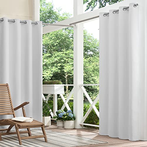 Eclipse Bradford Versatile Blackout Waterproof Grommet Window Curtain for Indoor or Outdoor (1 Panel), 52 in x 84 in, Grey