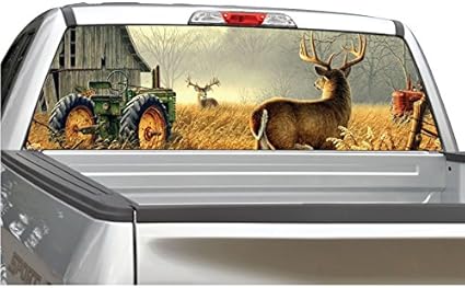 Truck SUV Rear Camo Deer Window Graphic Decal Perforated Vinyl Wrap