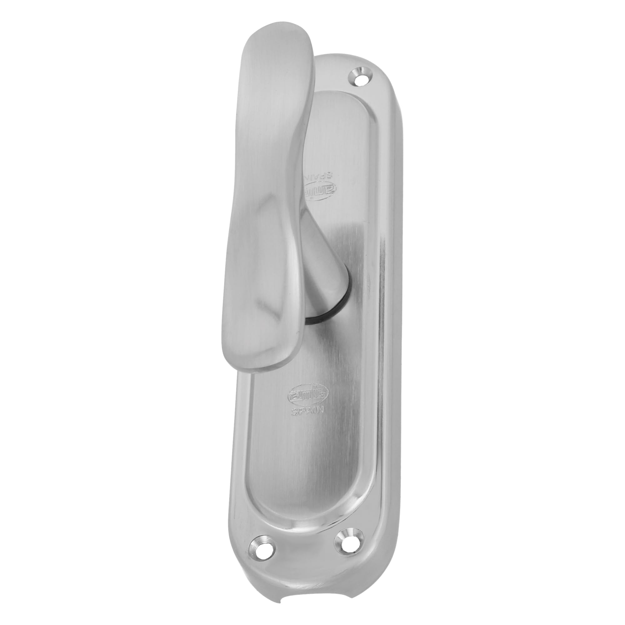 Amig - Overlay for Windows - Matte Chrome Finish Steel - Security Lock with Handle - Includes 5 Brackets - Dimensions: 164 x 41 mm