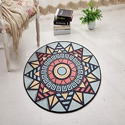 Mianbao Dormitorio Alfombra Redonda Alfombra Hogar Sala de Estar Estera