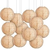 Burlap Paper Lanterns Round Chinese Paper Lanterns