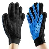 MaxSure Pet Grooming Glove - Gentle Deshedding Brush Glove - Efficient Pet Hair Remover Mitt - Enhanced Five Finger Design - Perfect for Dog & Cat with Long & Short Fur - 1 Pair