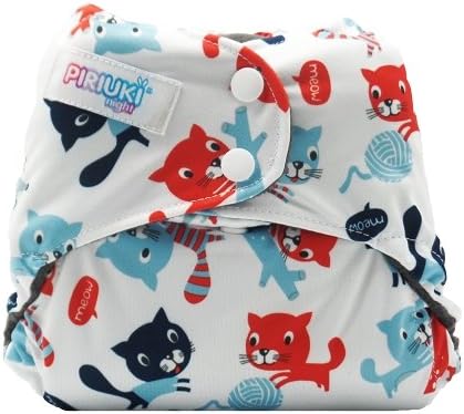Piriuki Night Pocket Diaper (One Size, Meow Meow)