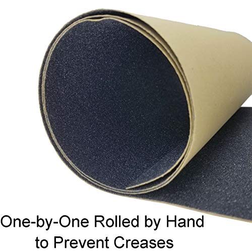 M-jump 2 pcs 33.0" X 9.0" Skateboard Grip Tape Sheets, Bubble Free Waterproof Black Scooter Grip Tapes, Longboard Griptape, Sandpaper for Rollerboard, Stairs, Pedal, Pistol, Wheelchair - Thumbnail 3