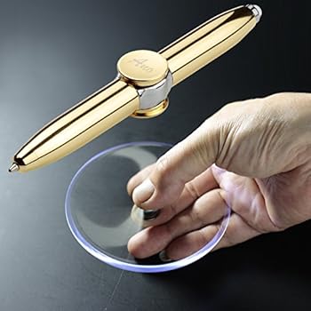 SMOOTHERPRO Fidget Spinner Pen with LED Light to Help ADHD Stress Reducer Thinking Ballpoint Pen Gift Pen Anti Stress Anxiety Infinity with Gift Box Color Gold