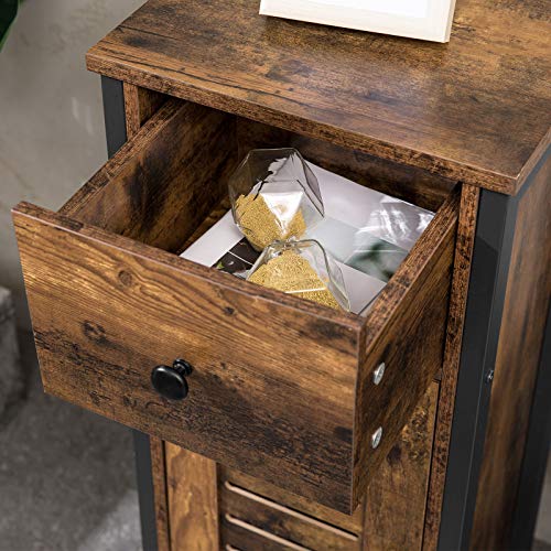 HOOBRO-Storage-Cabinet-Floor-Standing-Cabinet-with-Drawer-and-Height-Adjustable-Shelves-Industrial-Side-Cabinet-Multifunctional-for-Bathroom-Living-Room-Study-Kitchen-Rustic-Brown-BF15CW01