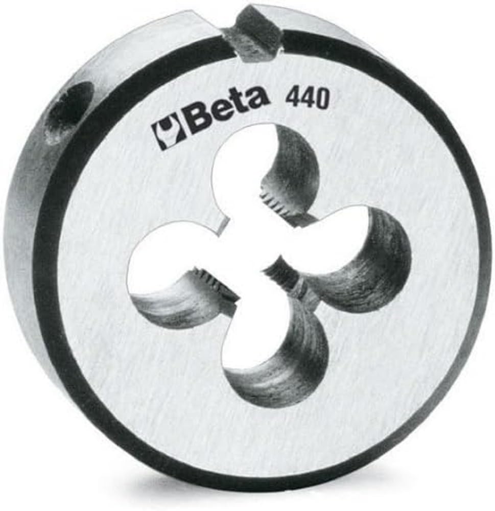 Beta 4400126 Round Die, Coarse Pitch, Chrome-steel, M22 x 50.8mm, 2" O/D