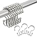 Amazer Brushed Nickel Double Shower Curtain Hooks, 12Pcs Stainless Steel for Bathroom Rods