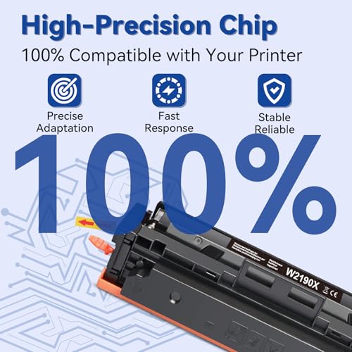 Lemero 219X Toner (with Chip) Compatible with HP Color LaserJet Pro MFP 3302FDWG 3302SDWG 3302FDW 3302SDW 3302FDN 3202DW 3302FDNG 3202DN for HP 219 219A W2190X Black Cyan Magenta Yellow 4-Pack