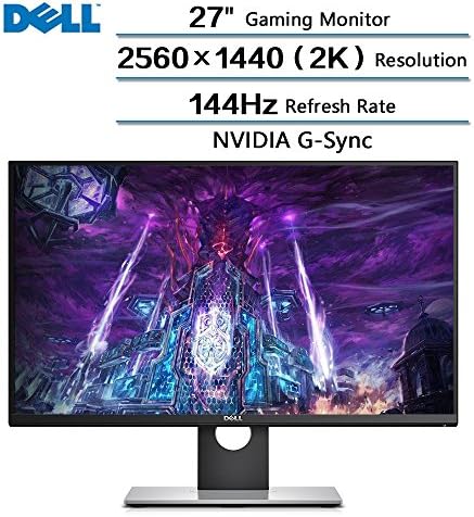 2018 Newest Dell Flagship High Performance 27" Gaming Monitor with 144 Hz Refresh Rate, WQHD 2560 x 1440 Resolution (2k) and NVIDIA G-Sync 16:9 TN Panel