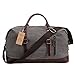 Ulgoo Travel Duffel Bag Canvas Bag PU Leather Weekend Bag Overnight