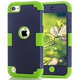 iPod Touch 7th Generation Case iPod Touch 2019 Dual Layered 3 in 1 Hard PC Case Silicone Shockproof Heavy Duty High Impact Armor Hard Case Cover for Apple iPod Touch 7th 6th 5th Generation (dark blue)