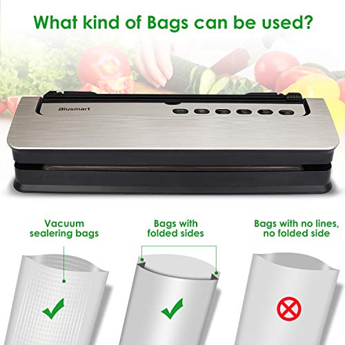 Vacuum Sealer Blusmart 80Kpa Food Sealer Machine Automatic Air Sealing