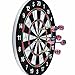 wuudi Dart Board, Double-Sided Flocking Dartboard with 6 Brass Darts(18 inches)