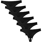 Closecret Lingerie Women 6 Pack Seamless Thongs Underwear Ice Silk Comfy G-string Panties