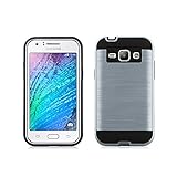 J3 Case, Express Prime Case, Amp Prime Case, CASEPLAY [Metal Brushed Texture] Hybrid Armor Defender Protective Case Cover for Samsung Galaxy J3 / Express Prime / Amp Prime (Silver)
