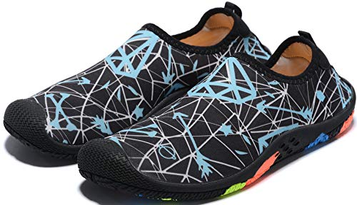 Benkii Mens Womens Water Shoes Quick Dry Barefoot for Yoga Swim Diving Surf Aqua Sports Pool Beach (bluediamond 39) - Thumbnail 6