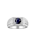 Rylos Men's Ring Sterling Silver Ring, 7MM Round