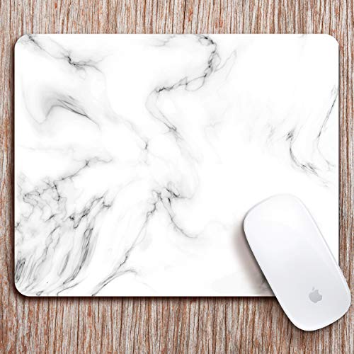 AUDIMI Mouse Pad White Marble Cute Rectangle Mouse Mat Anti-Slip Base for PC Office Working Gaming - Thumbnail 5