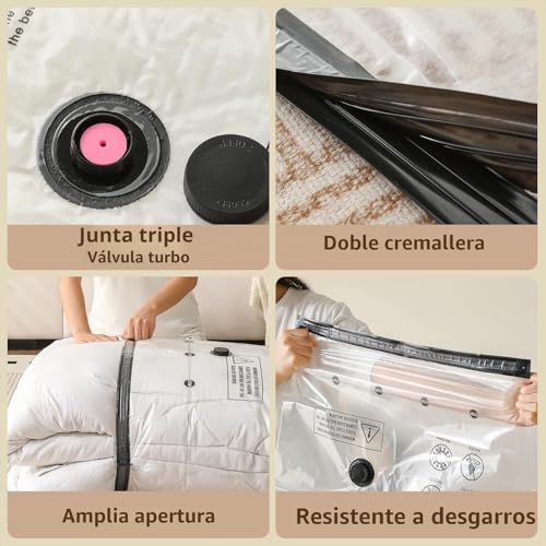 10 Vacuum Bags + Cordless Electric Pump – Multiple Sizes (3×60×80/3×50×70/4×40×60 Cm) Reusable PA+PE, Save 80% Space, Ideal for Travel & Daily Storage