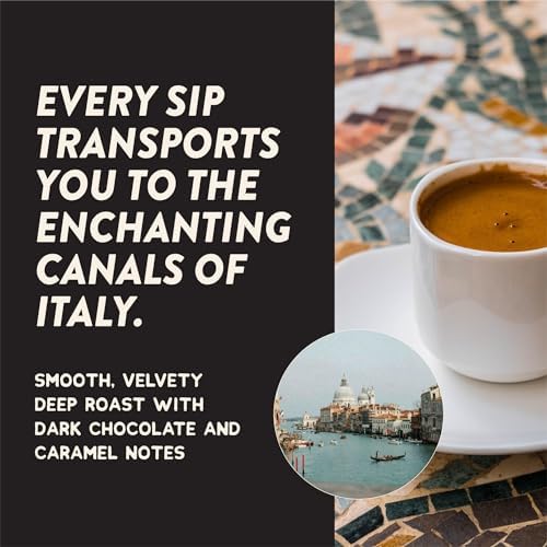 Angelino's Coffee Espresso Pods Made for Keurig Machines - 24 Count, Dark Roast Coffee for Keurig K-Cup Brewers, Cafe Style, Best Strong Espresso Coffee Pods (24 Count, Espresso)