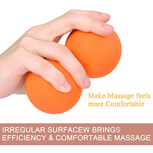 7TECH Peanut Massage Ball for yoga Muscle Relaxation Acupressure the Deep Massage of whole body Arthritis, Diabetics, Neuropathy, Back, Foot Arch & Heel Pain Relief Orange