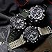 KXAITO Men's Watches Sports Outdoor Waterproof Military Watch Date Multi Function Tactics LED Alarm Stopwatch (01_Green)