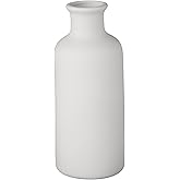 Ceramic Small Vase, Dry Flower Vases Minimalism Style for Modern Table Shelf Fit Fireplace Bedroom Kitchen Living Room Home Decor (White, Large)