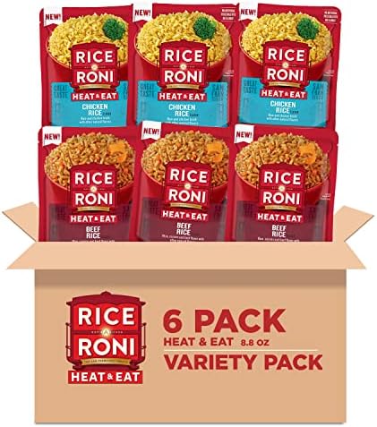 Rice-A-Roni Heat & Eat Rice, Microwave Rice, Quick Cook Rice, 2 Flavor