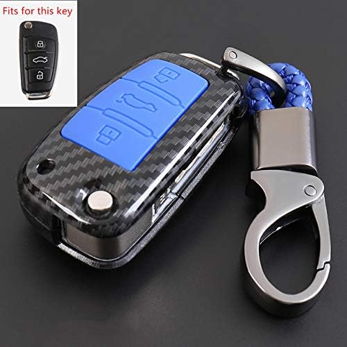 WULIM Carbon fiber car key case cover for Audi A3 8L 8P A4 B6 B7 B8 C6 4F RS3 Q3 Q7 TT 8L 8V S3
