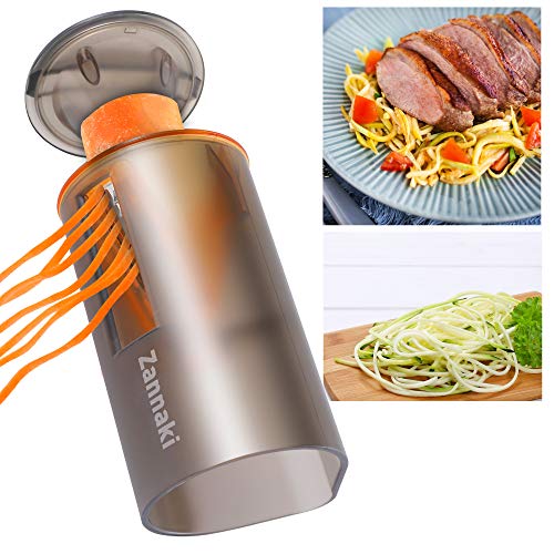 Handheld Spiral Slicer(2nd Generation) - FDA Certified & All-round Protection Detachable Clear Heavy Duty Compact Veggie Spiral Cutter,Easy-Use Vegetable Zucchini Pasta Spaghetti Maker