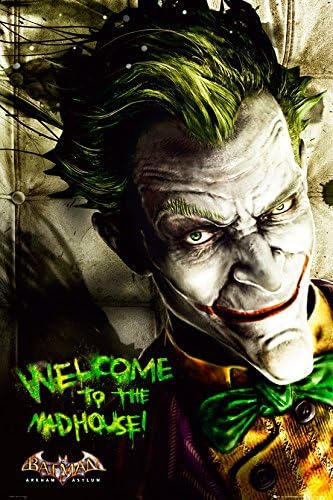 Dc Comics Batman Arkham Asylum Joker Maxi Poster 61 X 91 5 Cm Amazon Co Uk Kitchen Home
